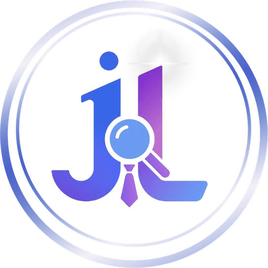 Logo JobLens phát sáng giữa một vòng tròn ánh sáng
